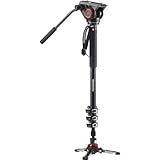 Manfrotto Video Monopod XPRO+, Monopié de Aluminio de 4 Secciones y Cabezal Fluido para Cámaras Compactas - Accesorio de Fotografía para la Creación de Contenido, Vídeos, Vlogging