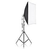 Andoer Kit de Caja de luz para fotografía de Estudio con Caja de luz de 50x70 cm * 1 + Soporte de trípode de Metal de 2M * 1 para transmisión en Vivo Retrato Producto Foto Video