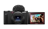 Sony ZV-1 II Cámara vlogging (Pantalla de ángulo Variable para vlogging, Objetivo Zoom Gran Angular, vídeo 4K, micrófono multidireccional) Negro