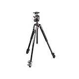 Manfrotto 190XPRO Kit de trípode de Aluminio de 3 Secciones con Cabeza de Bola (MK190XPRO3-BHQ2), Negro