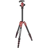 Manfrotto Element Traveller - Kit de trípode pequeño de Aluminio de 5 Secciones con Cabeza de Bola, Elemento pequeño de 56.3 Pulgadas, Rojo