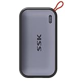 SSK Disco Duro Externo SSD 2TB Portatil, Velocidad de transmisión Extrema de hasta 1050 MB/s, USB 3.2 Tipo c Gen 2 para teléfonos Inteligentes, PS5, Xbox,Macbook y más