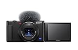 Sony - Cámara vlogging (Eye AF con Seguimiento a Tiempo Real, detección de Fases, prioridad a rostros en Auto Exposición, para Vlogger, Video 4K, Filtro Piel Suave, Micro direccional) Negro