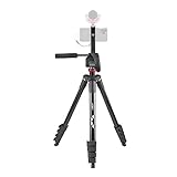 JOBY Compact Advanced Kit, Trípode de Cámara/Smartphone con Rótula 3 vías, Montura Univ. ¼-20 pulg., Pinza de Teléfono y Bolsa, CSC, DSLR, Sin Espejo, Móvil, Negro para Fotografía, Vídeo, Vlogging