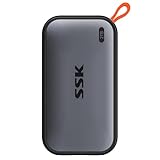 SSK Disco Duro Externo SSD 2TB Portatil, Velocidad de transmisión Extrema de hasta 1050 MB/s, USB 3.2 Tipo c Gen 2 para teléfonos Inteligentes, PS5, Xbox,Macbook y más