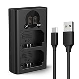 K&F CONCEPT NP-FZ100 Cargador de Batería con Doble Ranura y Pantalla LCD, Micro USB y Type C Compatible con Sony A7iii, A7iv, fx3, fx30, A6700, A7R, A9, A6600, A7Riii, A7Riv, A7R3, A7C, ZV-E10ii y más