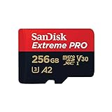 SanDisk Tarjeta microSDXC Extreme Pro de 256 GB + Adaptador SD + RescuePRO Deluxe de hasta 200 MB/s, con Rendimiento de aplicación A2, UHS-I, Clase 10, U3, V30