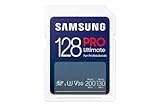Samsung PRO Ultimate Tarjeta de Memoria SD, 128 GB, Lectura 200 MB/s, Escritura 130 MB/s, UHS-I, C10, U3, V30, 4K UHD, Para Smartphone, Dron o Cámara de Acción (MB-SY128S)