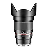 Samyang F1120709101 - Objetivo fotográfico DSLR para Micro Cuatro Tercios (Distancia Focal Fija 16mm, Apertura f/2-22 ED AS UMC CS, diámetro Filtro: 77mm), Negro