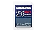 Samsung PRO Ultimate Tarjeta de Memoria SD, 256 GB, Lectura 200 MB/s, Escritura 130 MB/s, UHS-I, C10, U3, V30, 4K UHD, Para Smartphone, Dron o Cámara de Acción (MB-SY256S)