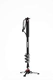 Manfrotto Video Monopod XPRO+, Monopié de Aluminio de 4 Secciones y Base Fluida para Cámaras Compactas - Accesorio de Fotografía para la Creación de Contenido, Vídeos, Vlogging