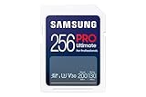 Samsung PRO Ultimate Tarjeta de Memoria SD, 256 GB, Lectura 200 MB/s, Escritura 130 MB/s, UHS-I, C10, U3, V30, 4K UHD, Para Smartphone, Dron o Cámara de Acción (MB-SY256S)