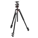 Manfrotto 190XPRO Kit de trípode de Aluminio de 3 Secciones con Cabeza de Bola (MK190XPRO3-BHQ2), Negro