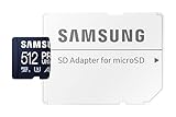 Samsung PRO Ultimate Tarjeta de Memoria MicroSD con Adaptador SD, 512 GB, 200 MB/s y 130 MB/s, UHS-I, C10, U3, V30, A2, 4K UHD, Apta para Smartphone, Tablet, GoPro, DJI Dron, Steam Deck (MB-MY512SA)