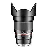 Samyang F1120710101 - Objetivo fotográfico DSLR para Fuji X (Distancia Focal Fija 16mm, Apertura f/2-22 ED AS UMC CS, diámetro Filtro: 77mm), Negro