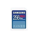 Samsung PRO Plus Tarjeta de memoria SD, 256 GB, 180 y 130 MB/s, Full HD & 4K UHD, UHS-I, U3, V30, A2, Compatible con Smartphone Android, Tableta, GoPro y Drone DJI (MB-SD256S/EU)