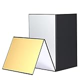 Soonpho Reflector de luz 3 en 1 para fotografía A4 x 2, 21 x 29 cm, accesorio de fotografía para bodegones, joyas, alimentos, fotografía de productos, foto (oro/plata, blanco, negro)