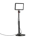 Rollei Lumis Key-Light 28555 Luz de vídeo led Incluye Soporte de Mesa con Mando a Distancia en el Cable para iluminar transmisiones de vídeo y conferencias, Negro
