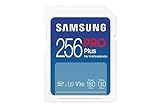 Samsung PRO Plus Tarjeta de memoria SD, 256 GB, 180 y 130 MB/s, Full HD & 4K UHD, UHS-I, U3, V30, A2, Compatible con Smartphone Android, Tableta, GoPro y Drone DJI (MB-SD256S/EU)