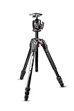 Manfrotto 190Go! - Kit de trípode de Aluminio de 4 Secciones con rótula de Bola BHQ2, Color Negro