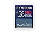 Samsung PRO Ultimate Tarjeta de Memoria SD, 128 GB, Lectura 200 MB/s, Escritura 130 MB/s, UHS-I, C10, U3, V30, 4K UHD, Para Smartphone, Dron o Cámara de Acción (MB-SY128S)
