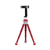 JOBY PodZilla Medium Kit, Trípode Flexible para Telèfono con Soporte GripTight 360, por los Creadores de GorillaPod, compatible con iPhone, Smartphones, Cámara de Acción, hasta 1Kg, Rojo