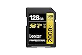 Lexar Professional 2000x Tarjeta SD 128GB, SDXC UHS-II Tarjeta de Memoria sin Lector, hasta 300MB/s de Lectura, Class 10, U3, V90 SD para DSLR, cámaras de Video en Calidad de Cine (LSD2000128G-BNNAG)