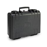 Amazon Basics Maleta Portátil Protectora Rígida Mediana para Cámaras, Drones, Lentes y Accesorios, Espuma Ajustable, Impermeable, Resistente a los Golpes, 43,6 x 37 x 16,7 cm, Negro, Sólido