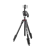 JOBY Compact Action Kit, Trípode de Cámara/Smartphone con Rótula, Montura Universal de ¼-20 pulg., Pinza de Teléfono y Bolsa, para CSC, DSLR, Sin Espejo, Móvil, Negro para Fotografía, Vídeo, Vlogging