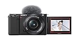 Sony Alpha ZV-E10L - Cámara vlog sin espejo de objetivos intercambiables con lente de kit Power Zoom de 16-50 mm f/3.5 - 5.6, pantalla de ángulo variable para vlogging, color negro