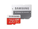 Samsung EVO Plus 256 GB microSDXC UHS-I U3 100 MB/s Full HD & 4K UHD Memory Card with Adapter (MB-MC256GA) - Red/White