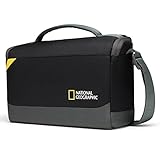 National Geographic Mochila Hombro, Bolsa Cámara para DSLR, Mirrorless con Objetivos y Accesorios, Compartimentos para Tableta, Correa Ajustable, Ultraligero, NG E1 2370, Negro, M