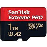 SanDisk Extreme PRO - Tarjeta de memoria microSDXC de 1 TB con adaptador SD, hasta 170 MB/s, UHS Speed Class 3 (U3) y V30