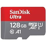 SanDisk 128GB Ultra, Tarjeta de memoria microSDXC, hasta 140 MB/s + adaptador SD, con Clase A1 de rendimiento de las aplicaciones, UHS-I Class 10 U1