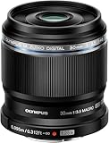 Olympus - M.Zuiko Digital ED 30 mm F3.5 Macro Objetivo, Adecuado para Todas Las cámaras MFT, Modelos Olympus OM-D & Pen, Panasonic G-Series, negro