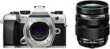 OM System OM-5 Mark II Cámara MFT con M.Zuiko Digital ED 12-40 mm F2.8 Pro II, 20MP, Estabilización 5 Ejes, IP53, 50MP Handheld High-Res Shot, Plata