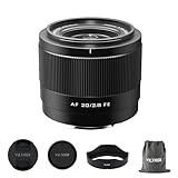 VILTROX 20mm F2.8 f/2.8 AF Objetivo para Montura E de Sony, Lente de autoenfoque de Marco Completo de Gran Angular Compatible con la cámara de Mone de Sony a7 a7III a7RII a7RIV a7SII A9 a7C