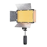 Godox LED308W II - Luz LED portátil para estudio de vídeo, luz blanca regulable de 5600 K, con mando a distancia y barndoor, batería y corriente continua para fotografía exterior e interior