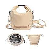 K&F Concept Bolsa Camara Fotografica, Moda Bandolera Camara, Bolso Bandolera Ligera Camera Bag, Bandolera Ajustable para Cámara Fotográfica Adecuado para cámaras SLR/DSLR, Beige