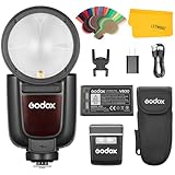 GODOX V1Pro-N V1Pro Flash Speedlite, TTL 2.4G Inalámbrico Strobe Speedlight HSS 1/8000s, Li-Ion de la Batería, Desmontable Sub Flash Compatible para Nikon Camera