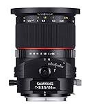 Samyang F1110905101 - Objetivo fotográfico DSLR para Sony A (Distancia Focal Fija 24mm, Apertura f/3.5-22 T/S ED AS UMC, diámetro Filtro: 82mm), Negro