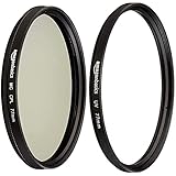 Amazon Basics - Filtro polarizador circular - 77mm + Filtro de protección UV - 77mm