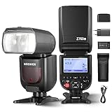 Neewer Z760-C TTL Flash Speedlite, Speedlight Compatible con Canon, GN60 2,4G 1/8000s HSS Conversion TCM Cargador de Plegado de Litio 7,4 V/2600 mAh,480 Flashes de Potencia Completa, Reciclaje rápido