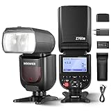 NEEWER Z760-C TTL Flash Speedlite Compatible con Canon DSLR Cámara, 76Ws GN60 2.4G 1/8000s HSS Speedlight, TCM Conversión, 7,4V/2600mAh Cargador de Batería, 480 Flash Potencia, 1,5s Reciclaje Rápido