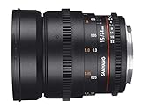Samyang F1312809101 - Objetivo para vídeo VDSLR para Micro Cuatro Tercios (Distancia Focal Fija 24mm, Apertura T1.5-22 ED AS IF UMC II, diámetro Filtro: 77mm), Negro
