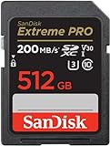 SanDisk Tarjeta SDXC Extreme PRO de 512 GB + RescuePRO Deluxe, hasta 200 MB/s, UHS-I, Clase 10, U3, V30