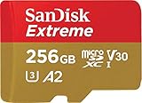 SanDisk Tarjeta microSDXC Extreme de 256 GB para juegos móviles, hasta 190 MB/s, con rendimiento de aplicaciones A2, UHS-I, Clase 10, U3, V30