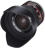 Samyang F1220509101 - Objetivo fotográfico CSC-Mirrorless para Micro Cuatro Tercios (distancia focal fija 12mm, apertura f/2-22 NCS CS, diámetro filtro: 67mm), negro
