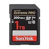 SanDisk Tarjeta SDXC Extreme PRO de 1 TB + RescuePRO Deluxe, hasta 200 MB/s, UHS-I, Clase 10, U3, V30