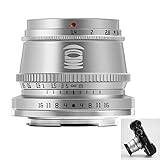 TTArtisan Lente de 35 mm F1.4, APS-C lente de cámara de enfoque manual compatible con Fuji X XA XM X-H1 X-T1 X-T2 X-T20 X-T3 X-T4 X-T100 X-T200 X-PR0 XE XS10 y más (plata)